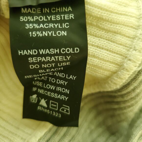 Vince Camuto Sweater Rib Knit Bias Color-Block Ivory/Gray Sweater 2x - Picture 6 of 6